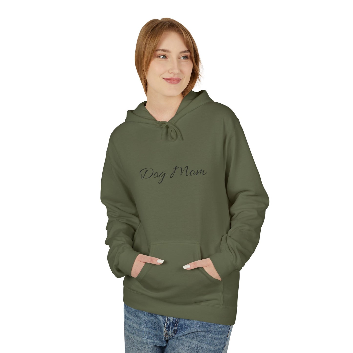Dog Mom Hoodie – Minimal Script Pet Mom Pullover Sweatshirt
