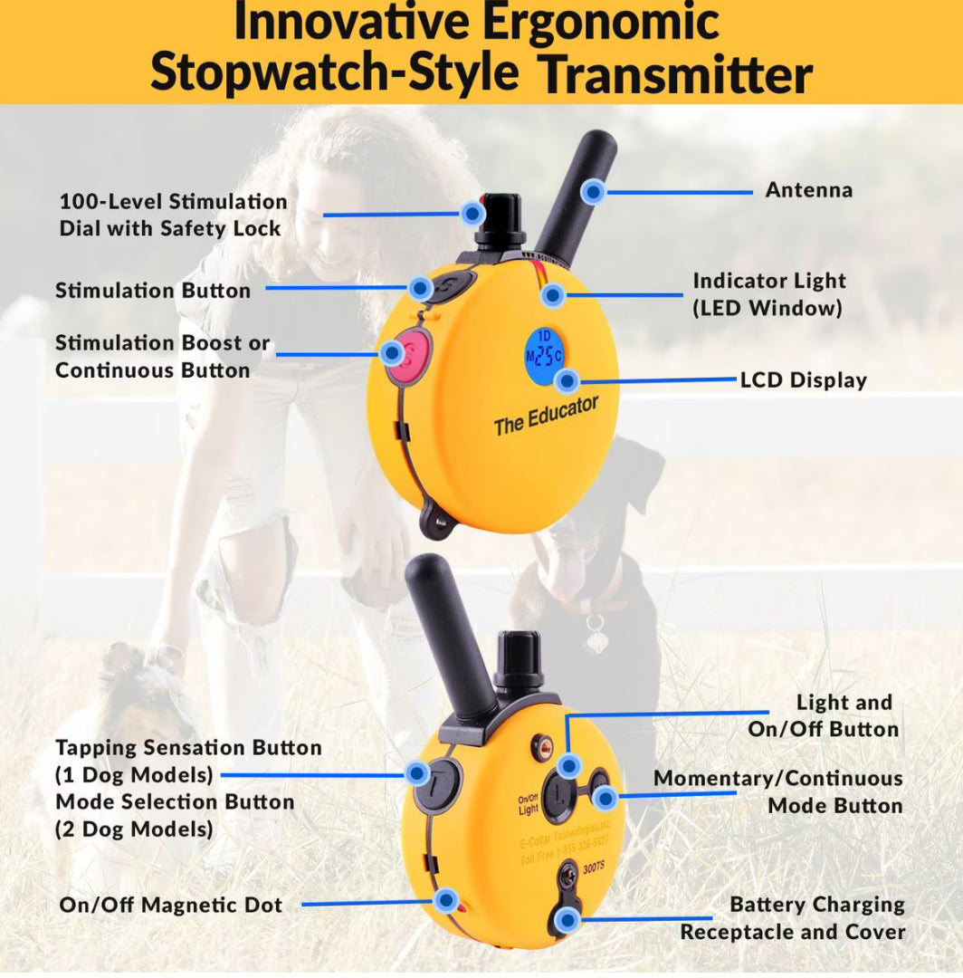 E-Collar ET-300/302 Mini Educator Remote Dog Trainer 1/2 Mile