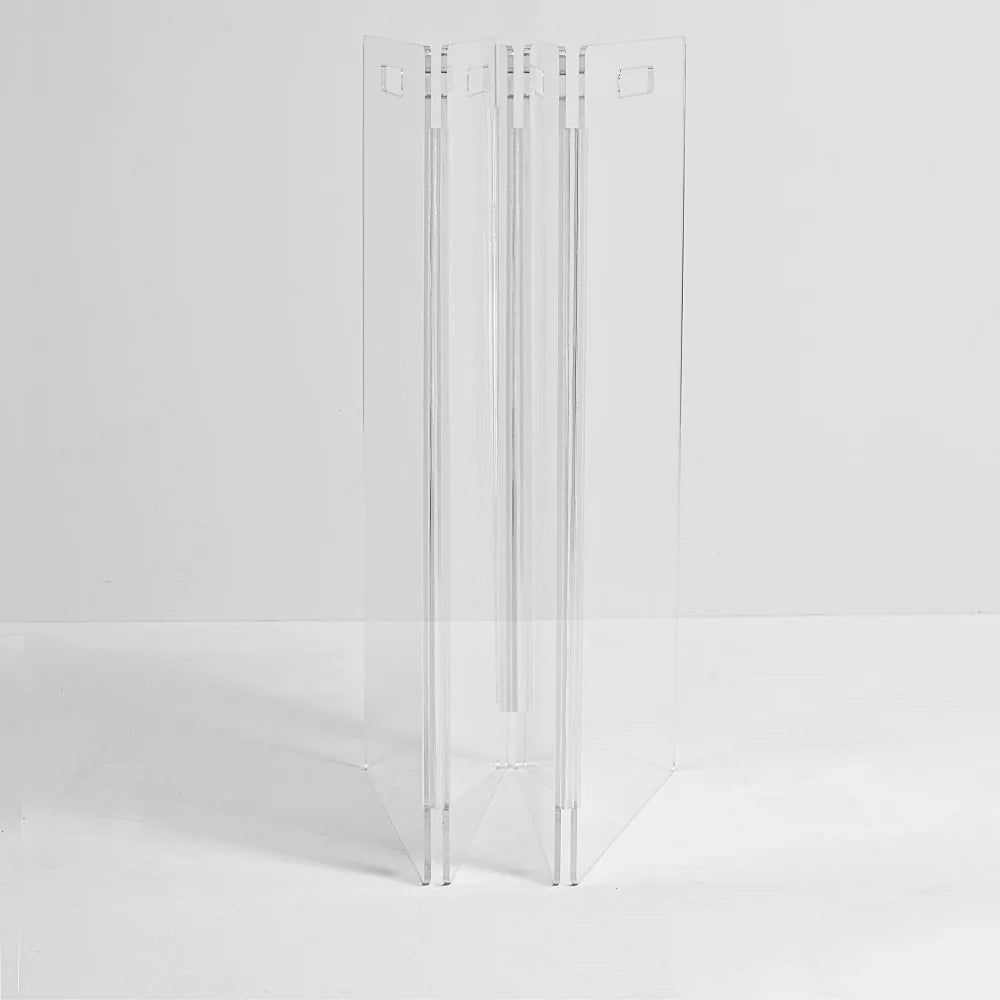 Hiddin Clear Acrylic Pet Gate Tall for Dogs (Freestanding Zig Zag) – Extra Wide Modern Transparent Dog Gate for Indoor Openings, No Drilling