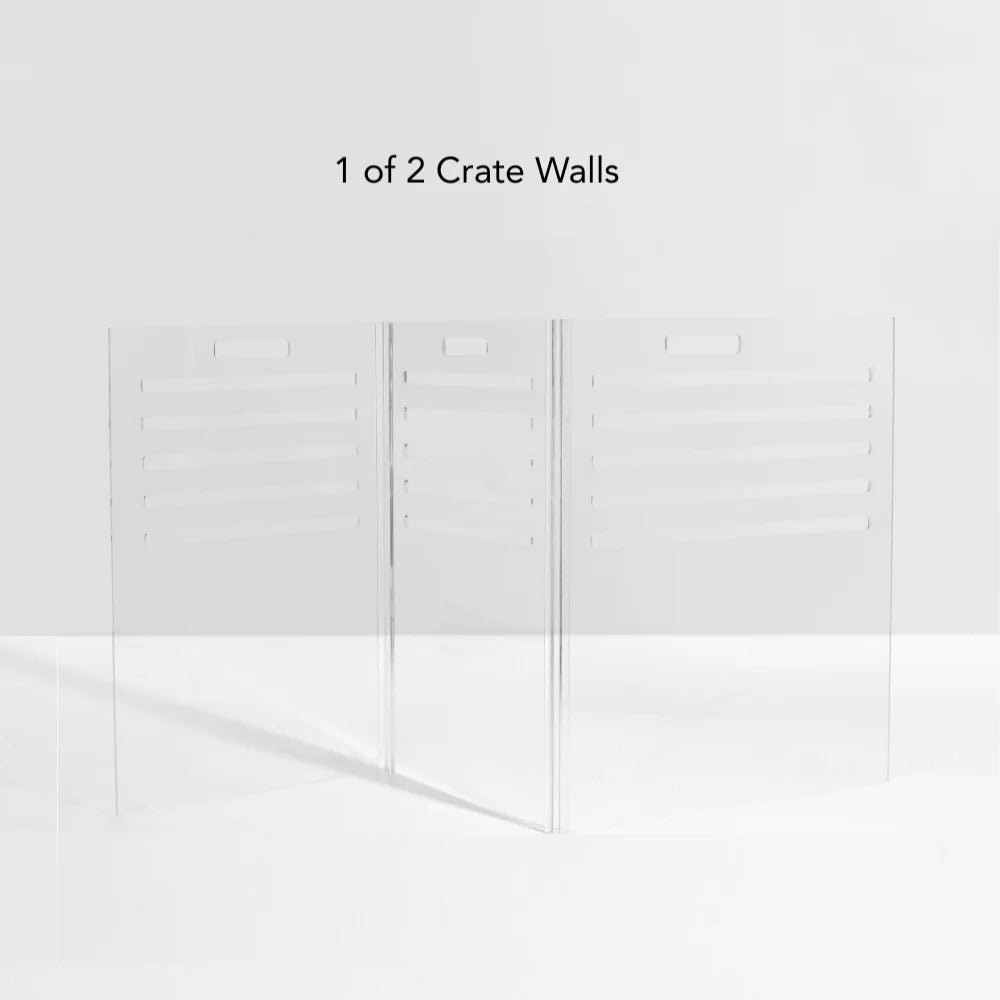 Clear Acrylic Dog Crate & Gate – Modern Lucite Dog Crate Furniture Side Table with Gold Latch