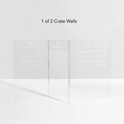 Clear Acrylic Dog Crate & Gate – Modern Lucite Dog Crate Furniture Side Table with Gold Latch