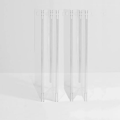 Hiddin Clear Acrylic Pet Gate Tall for Dogs (Freestanding Zig Zag) – Extra Wide Modern Transparent Dog Gate for Indoor Openings, No Drilling