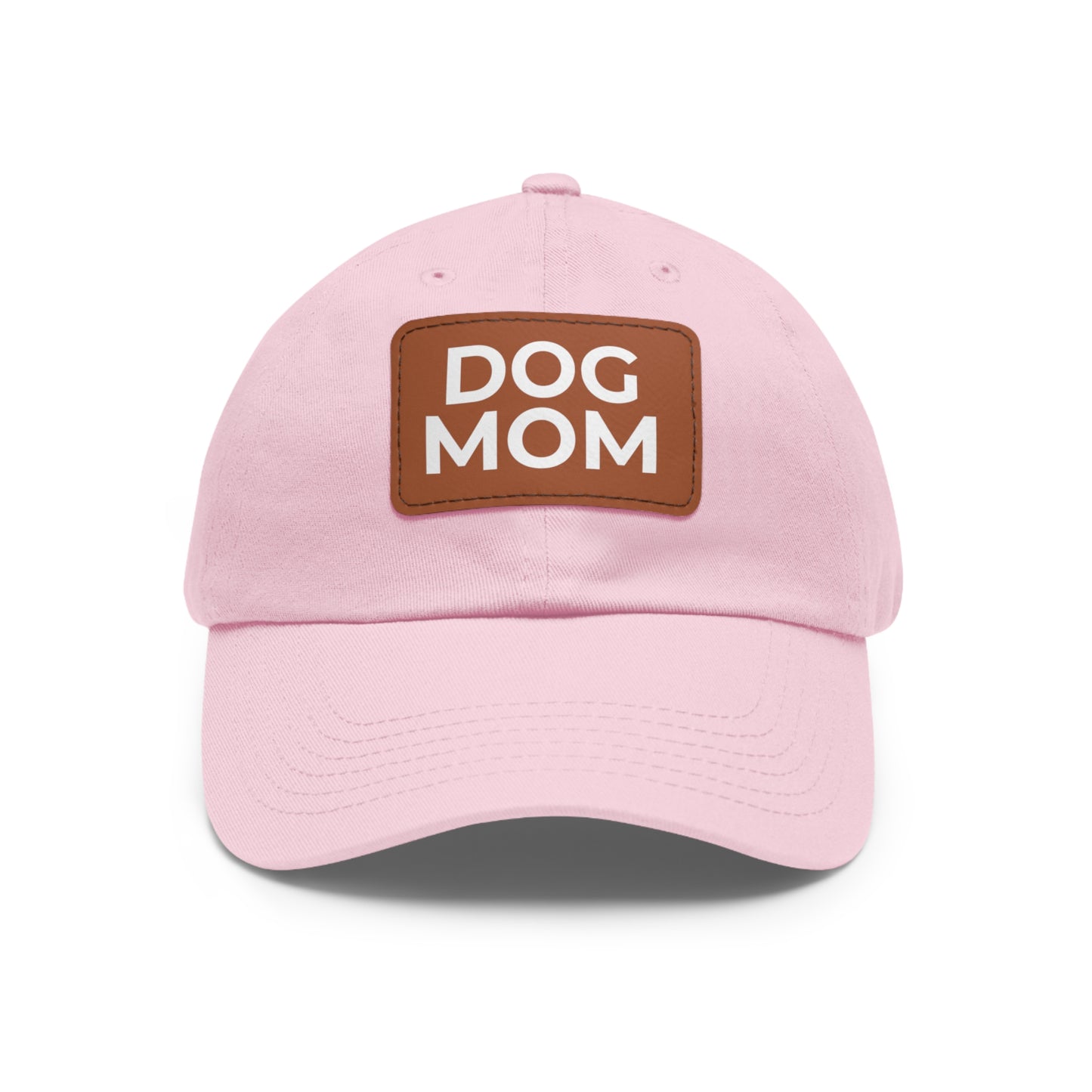 Dog Mom Leather Patch Dad Hat — Casual Pet Lover Baseball Cap