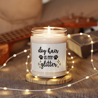 Dog Hair Is My Glitter Scented Soy Candle – Funny Dog Lover Candle, Clean-Burning Soy Candle for Dog Lovers