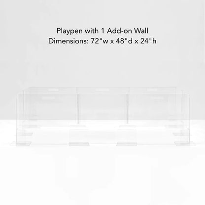 Clear Acrylic Dog Playpen 24” High – Modern Invisible Indoor Pet Pen