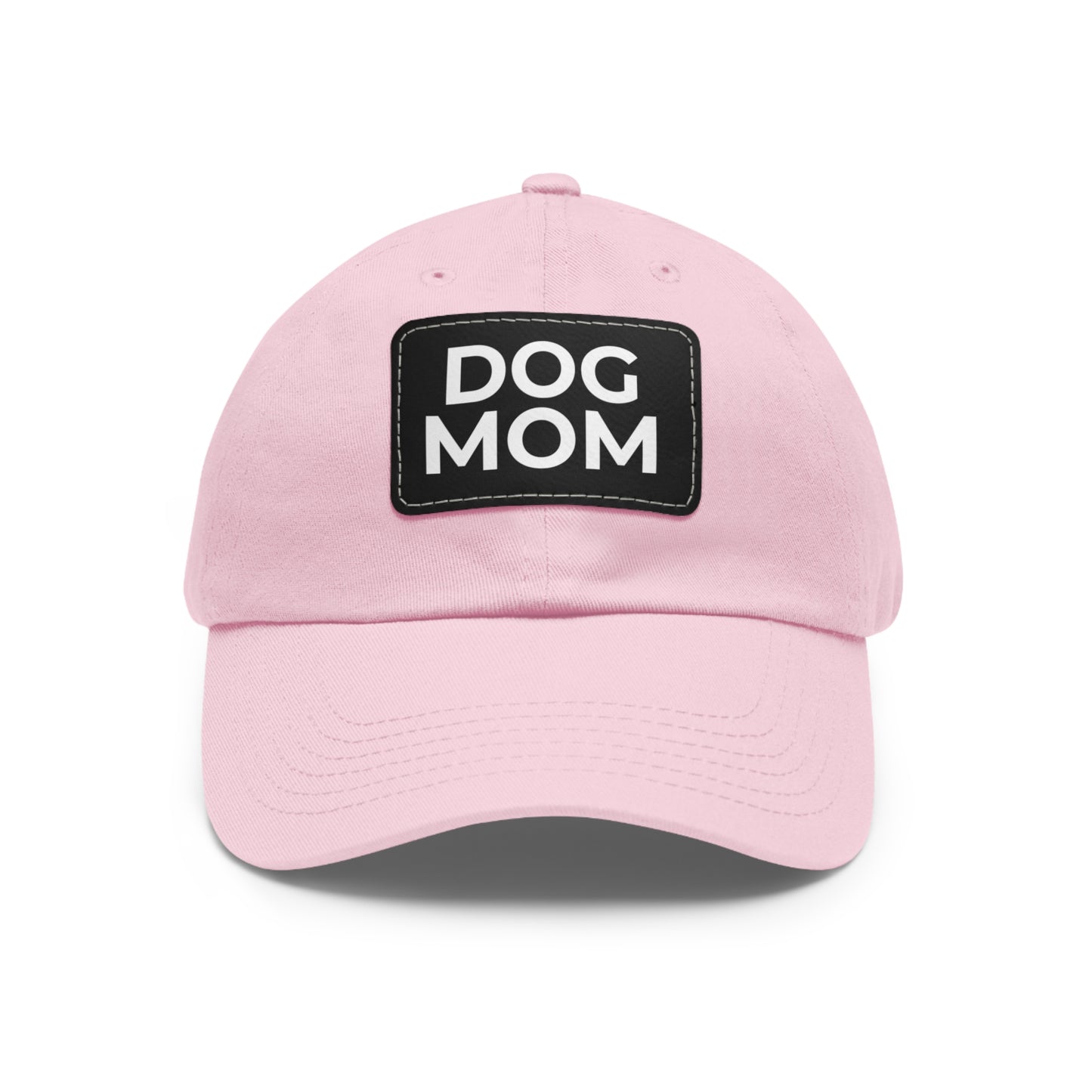 Dog Mom Leather Patch Dad Hat — Casual Pet Lover Baseball Cap