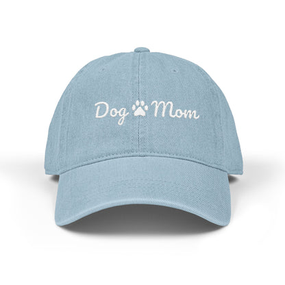 Personalized Denim Dog Mom Hat with Custom Pet Name – Adjustable Dog Lover Baseball Cap