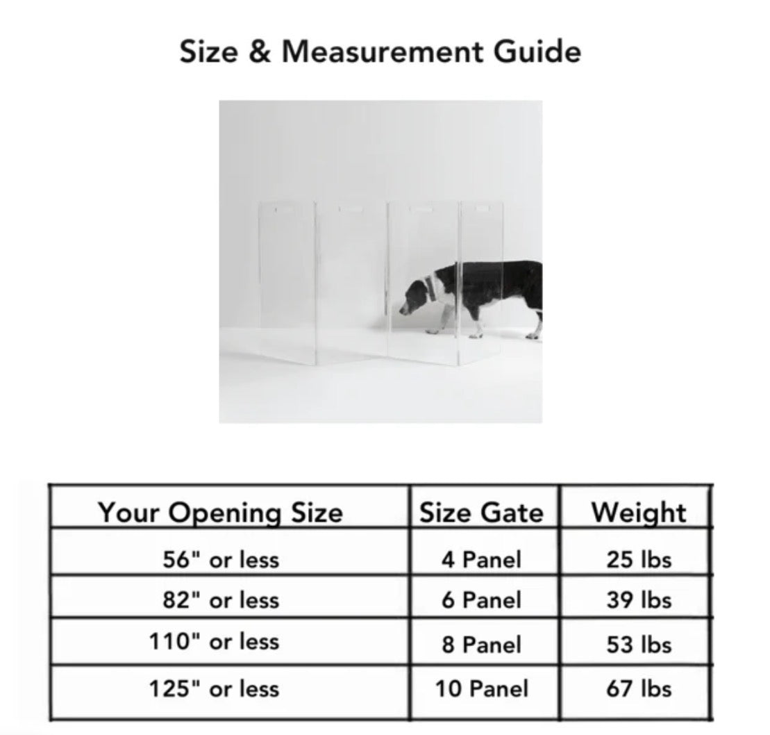 Hiddin Clear Acrylic Pet Gate Tall for Dogs (Freestanding Zig Zag) – Extra Wide Modern Transparent Dog Gate for Indoor Openings, No Drilling