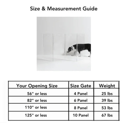 Hiddin Clear Acrylic Pet Gate Tall for Dogs (Freestanding Zig Zag) – Extra Wide Modern Transparent Dog Gate for Indoor Openings, No Drilling