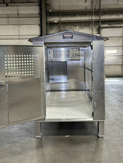 Owens Dog Box 55600 Professional K9 Series Kennel / 46.5 W x 133 D x 63.5 H / Hole Ventilation / Mill Finish Aluminum