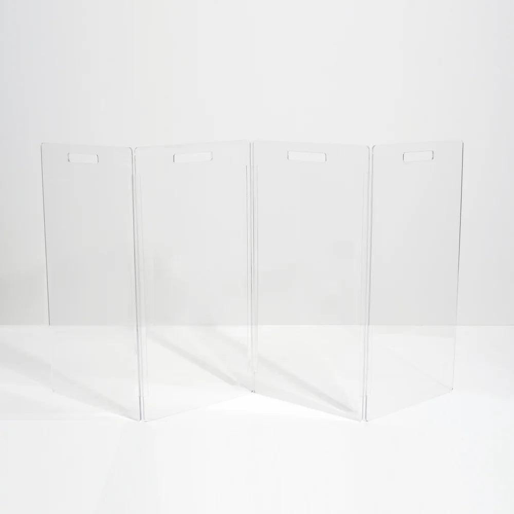 Hiddin Clear Acrylic Pet Gate Tall for Dogs (Freestanding Zig Zag) – Extra Wide Modern Transparent Dog Gate for Indoor Openings, No Drilling