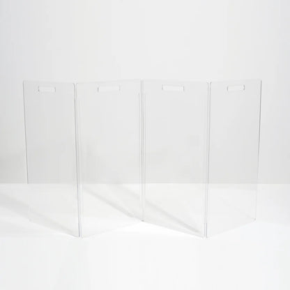 Hiddin Clear Acrylic Pet Gate Tall for Dogs (Freestanding Zig Zag) – Extra Wide Modern Transparent Dog Gate for Indoor Openings, No Drilling
