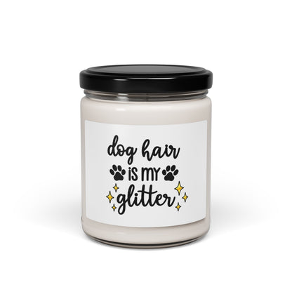 Dog Hair Is My Glitter Scented Soy Candle – Funny Dog Lover Candle, Clean-Burning Soy Candle for Dog Lovers
