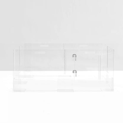 Clear Acrylic Pet Playpen 32” High with Door – Square Indoor Dog Playpen, Expandable Puppy Playpen