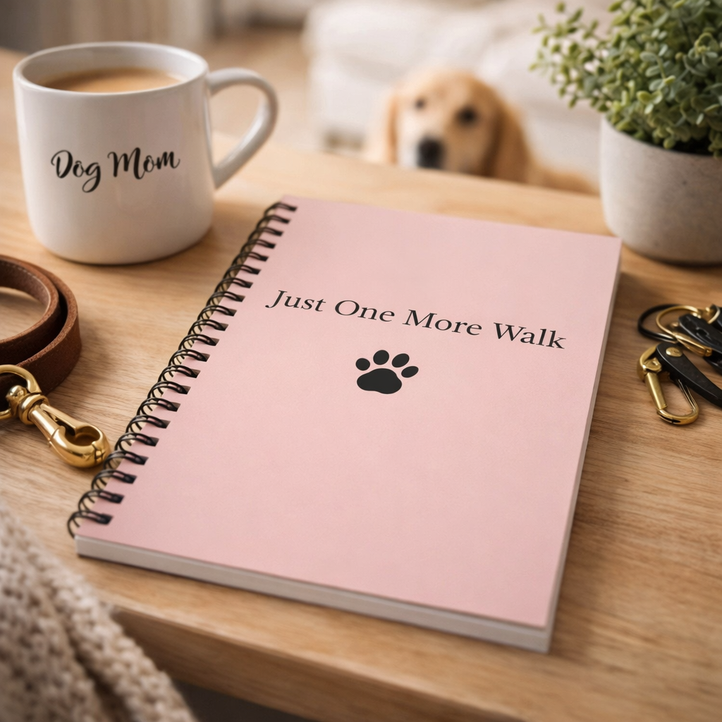 Just One More Walk Dog Lover Journal – Spiral Notebook for Stress Relief & Daily Reflection