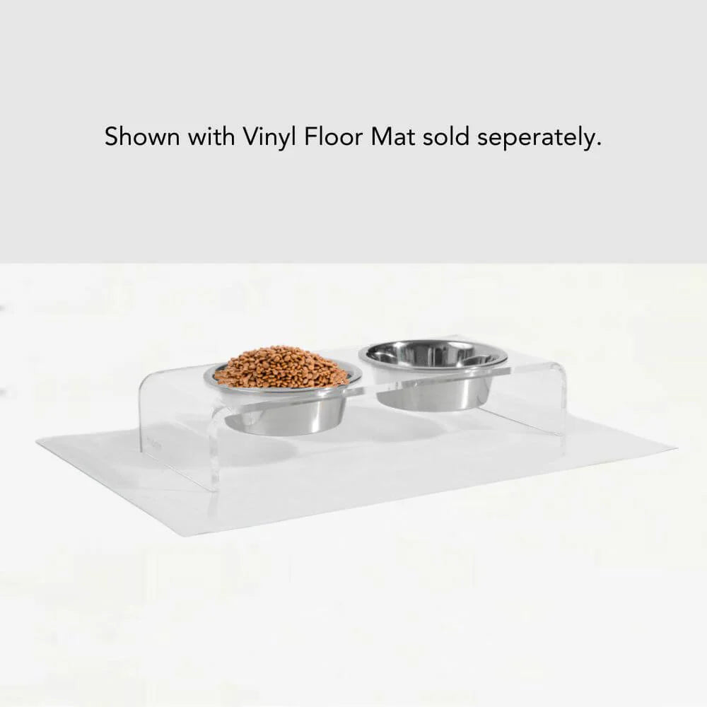 Hiddin Clear Acrylic Elevated Dog Feeder – Small Double Raised Dog Bowls with Stainless Steel Bowls
