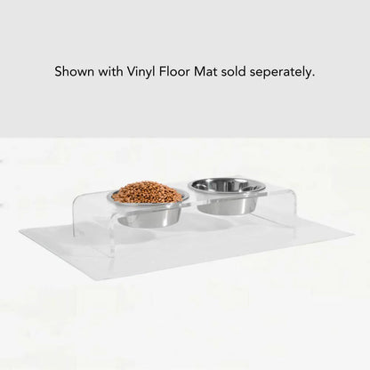 Hiddin Clear Acrylic Elevated Dog Feeder – Small Double Raised Dog Bowls with Stainless Steel Bowls