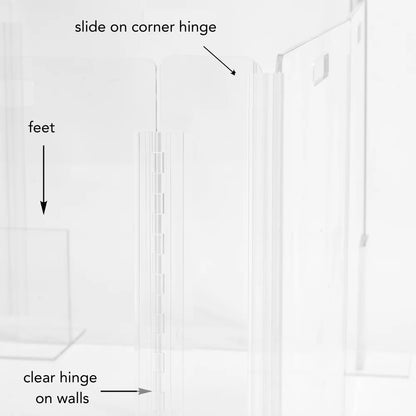 Clear Acrylic Pet Playpen 32” High with Door – Square Indoor Dog Playpen, Expandable Puppy Playpen
