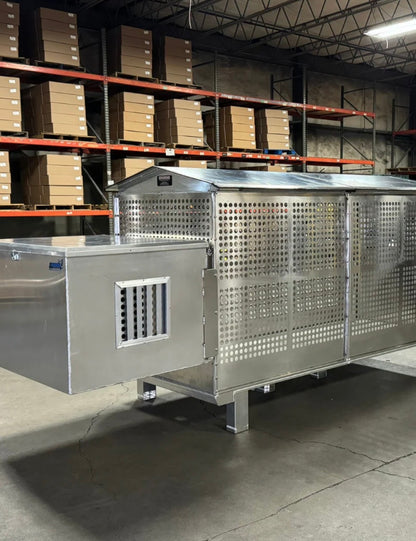 Owens Dog Box 55600 Professional K9 Series Kennel / 46.5 W x 133 D x 63.5 H / Hole Ventilation / Mill Finish Aluminum