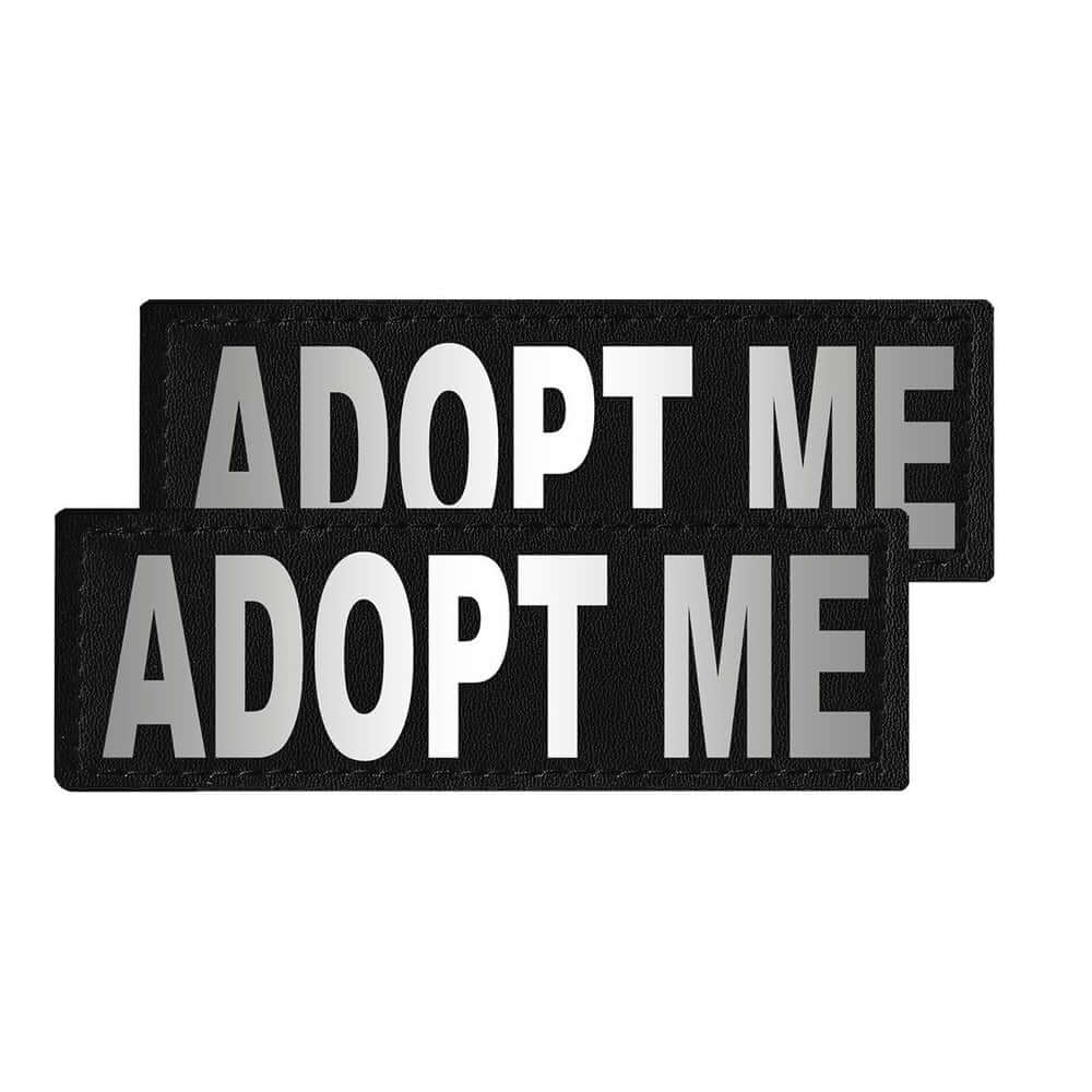 Set of 2 removable reflective patches for dog collars or harnesses to enhance nighttime visibility and safety