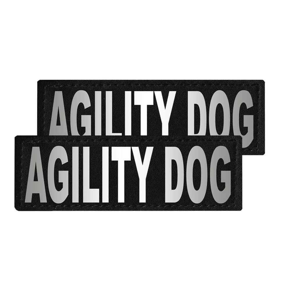 Set of 2 removable reflective patches for dog collars or harnesses to enhance nighttime visibility and safety