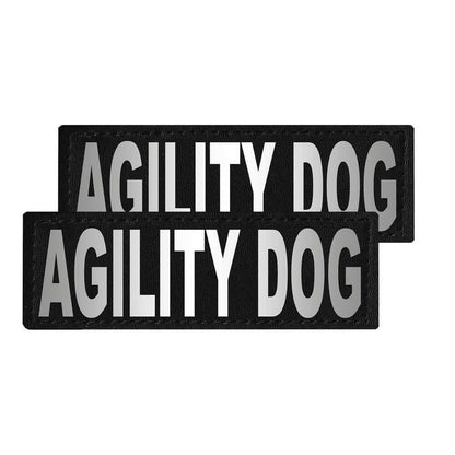 Set of 2 removable reflective patches for dog collars or harnesses to enhance nighttime visibility and safety