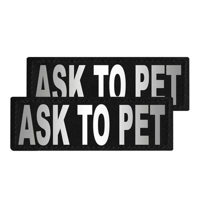 Set of 2 removable reflective patches for dog collars or harnesses to enhance nighttime visibility and safety