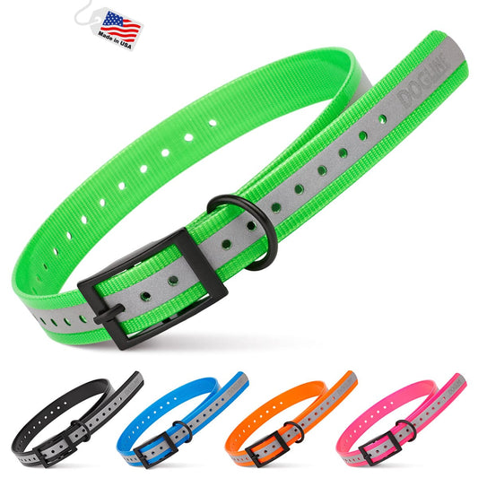 Reflective E-Collar Replacement Strap, green and 4 other colors available