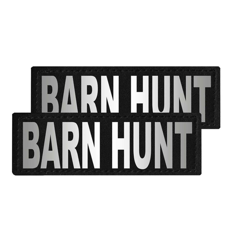 Set of 2 removable reflective patches for dog collars or harnesses to enhance nighttime visibility and safety