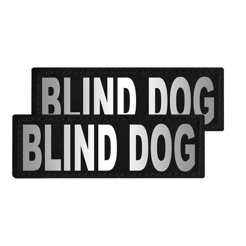 Set of 2 removable reflective patches for dog collars or harnesses to enhance nighttime visibility and safety