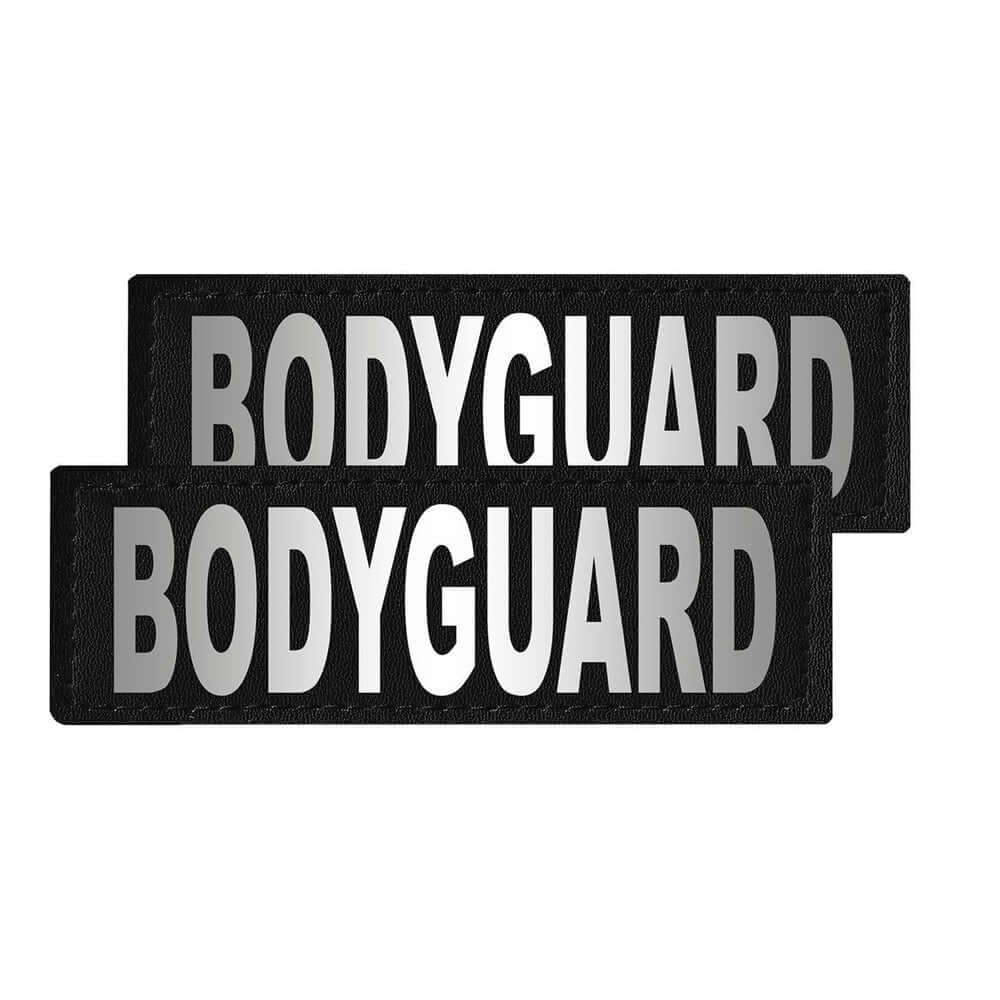 Set of 2 removable reflective patches for dog collars or harnesses to enhance nighttime visibility and safety