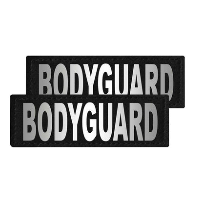 Set of 2 removable reflective patches for dog collars or harnesses to enhance nighttime visibility and safety