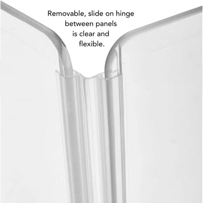 Hiddin Clear Acrylic Pet Gate Tall for Dogs (Freestanding Zig Zag) – Extra Wide Modern Transparent Dog Gate for Indoor Openings, No Drilling
