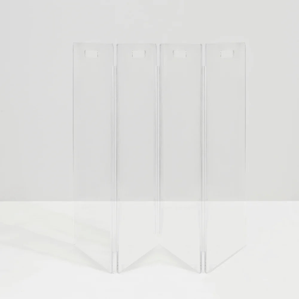 Hiddin Clear Acrylic Pet Gate Tall for Dogs (Freestanding Zig Zag) – Extra Wide Modern Transparent Dog Gate for Indoor Openings, No Drilling