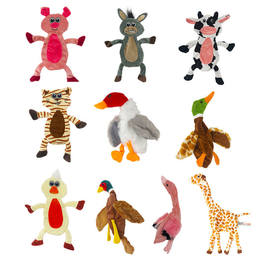 12-inch crinkle flat dog toy collection – soft, stuffing-free toys with crinkle sounds for interactive play