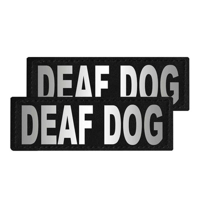 Set of 2 removable reflective patches for dog collars or harnesses to enhance nighttime visibility and safety