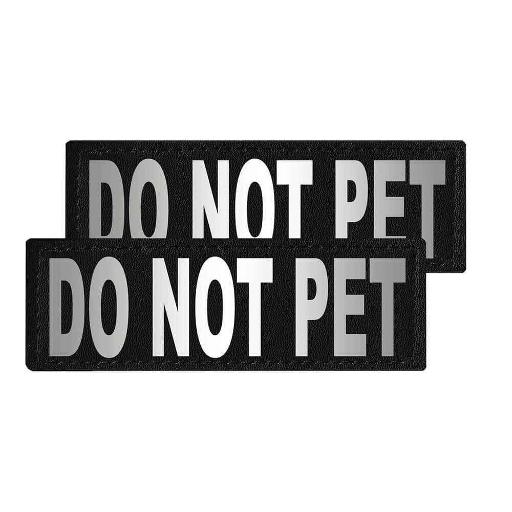 Set of 2 removable reflective patches for dog collars or harnesses to enhance nighttime visibility and safety