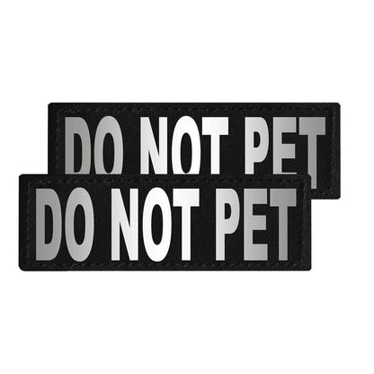 Set of 2 removable reflective patches for dog collars or harnesses to enhance nighttime visibility and safety