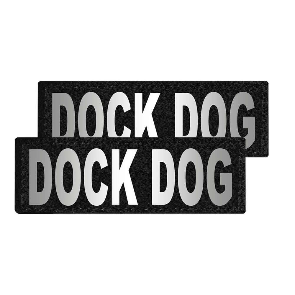 Set of 2 removable reflective patches for dog collars or harnesses to enhance nighttime visibility and safety