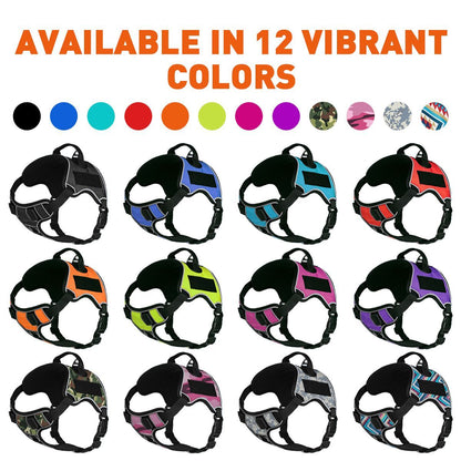 Dogline Quest no-pull dog harness – multi-purpose, adjustable harness for training, walking, and control with front and back leash clips