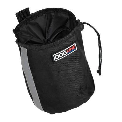 Beta treat pouch for dogs with built-in waste bag dispenser, hands-free design for training and walks
