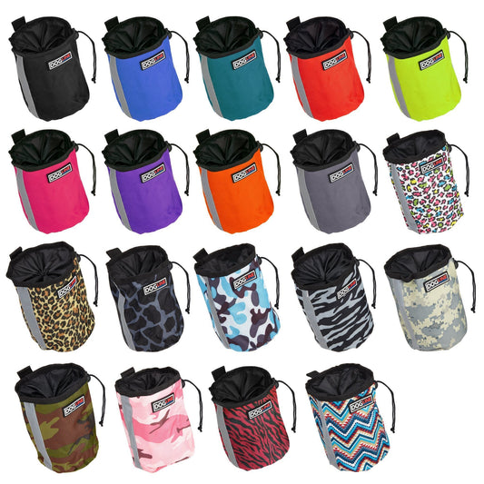 Beta treat pouch for dogs with built-in waste bag dispenser, hands-free design for training and walks