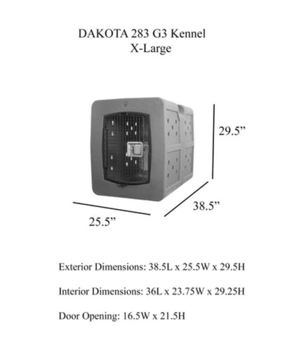 Dakota 283 G3 Framed Door portable Kennel Crate With Dakota Guard Antimicrobial