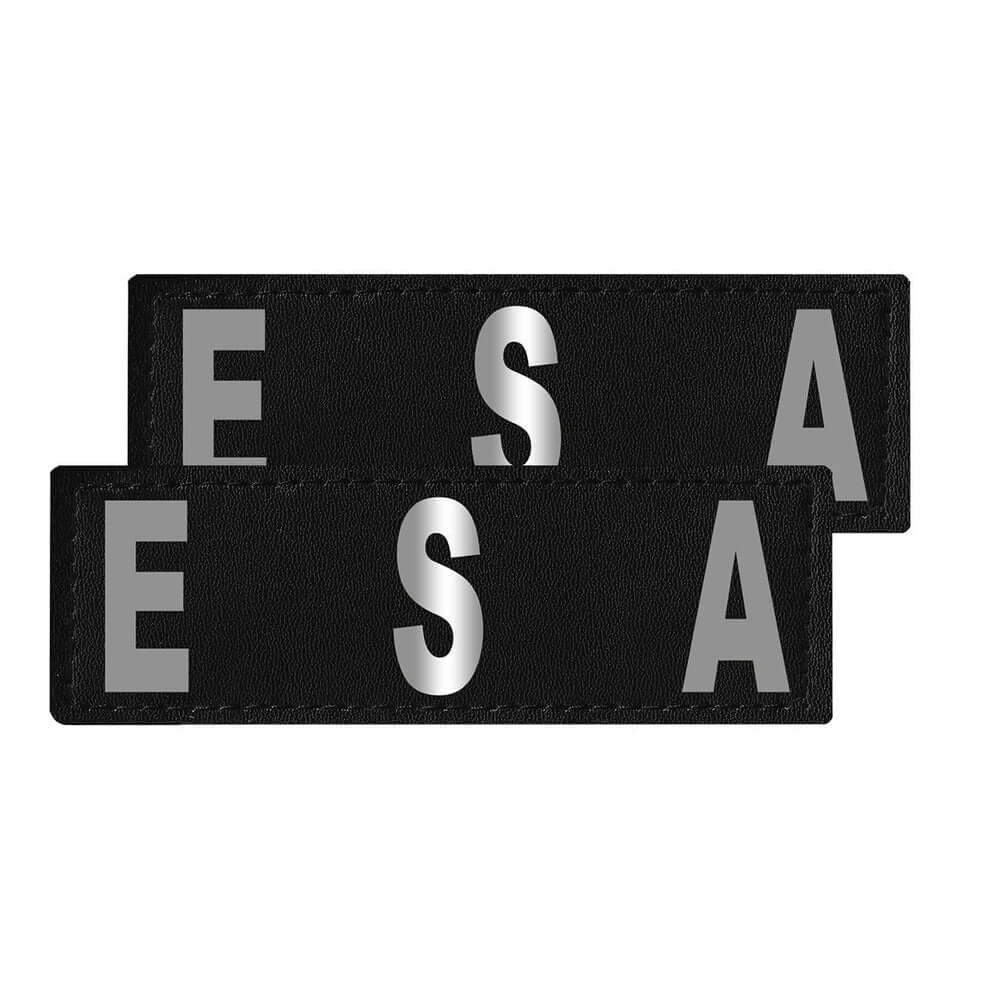 Set of 2 removable reflective patches for dog collars or harnesses to enhance nighttime visibility and safety