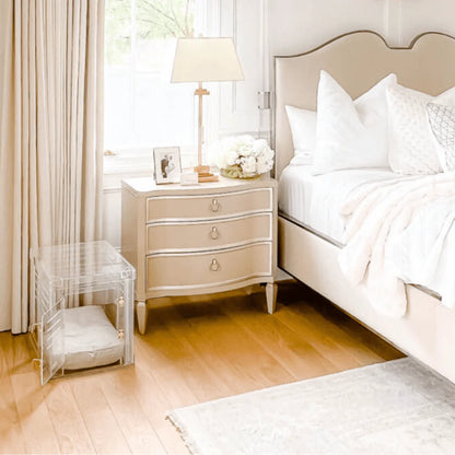 Clear Acrylic Dog Crate & Gate – Modern Lucite Dog Crate Furniture Side Table with Gold Latch