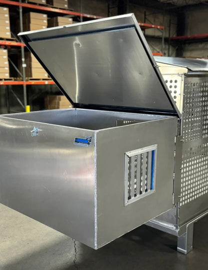 Owens Dog Box 55600 Professional K9 Series Kennel / 46.5 W x 133 D x 63.5 H / Hole Ventilation / Mill Finish Aluminum