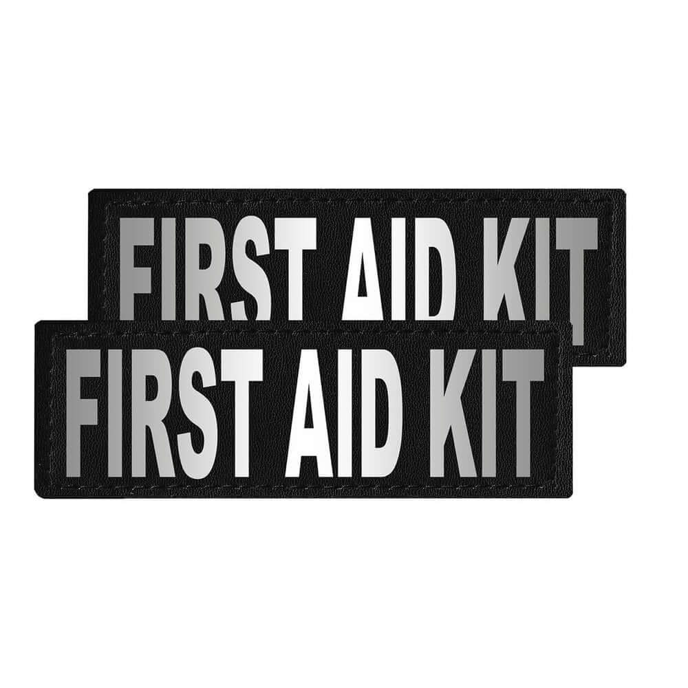 Set of 2 removable reflective patches for dog collars or harnesses to enhance nighttime visibility and safety