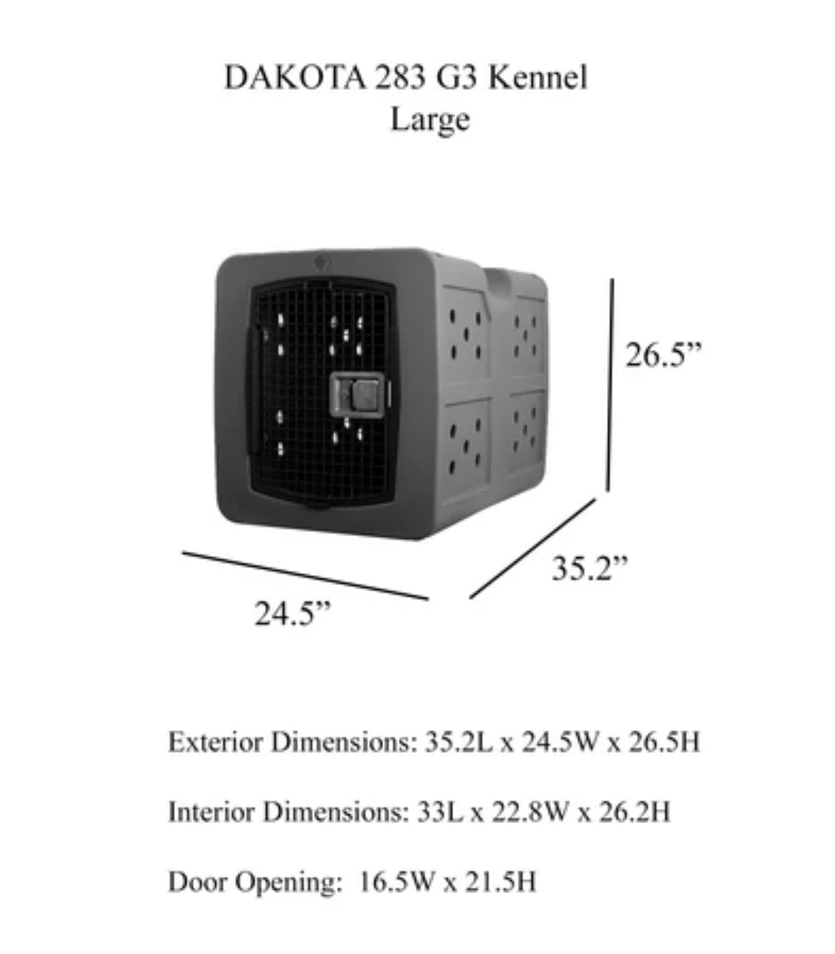 Dakota283 G3 Framed Door Portable Kennel Crate