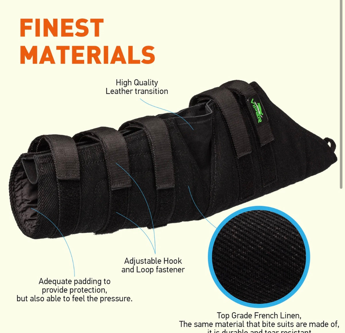 Viper hidden French linen bite sleeve for police K9 and IGP training
