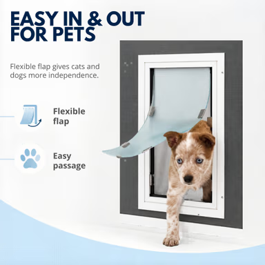 Hale Universal Screen Pet Door for thick screen frames over 1/2 inch — no-drill pet door for screens